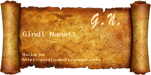 Gindl Nanett névjegykártya